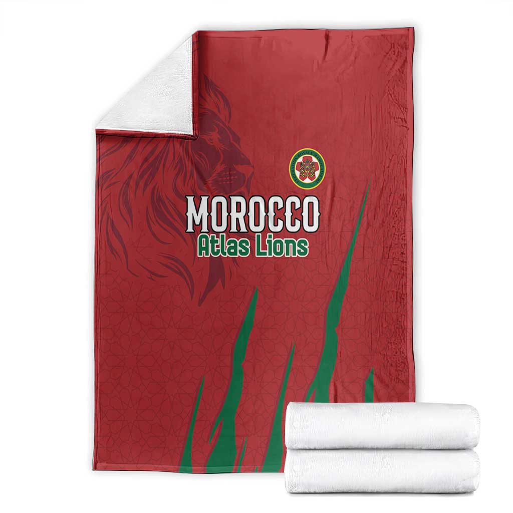 Morocco Football Blanket Atlas Lions Road To Champion - African Pride