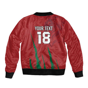 Custom Morocco Football Bomber Jacket Atlas Lions Road To Champion - African Pride