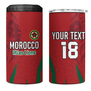 Custom Morocco Football 4 in 1 Can Cooler Tumbler Atlas Lions Road To Champion - African Pride