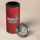 Custom Morocco Football 4 in 1 Can Cooler Tumbler Atlas Lions Road To Champion - African Pride