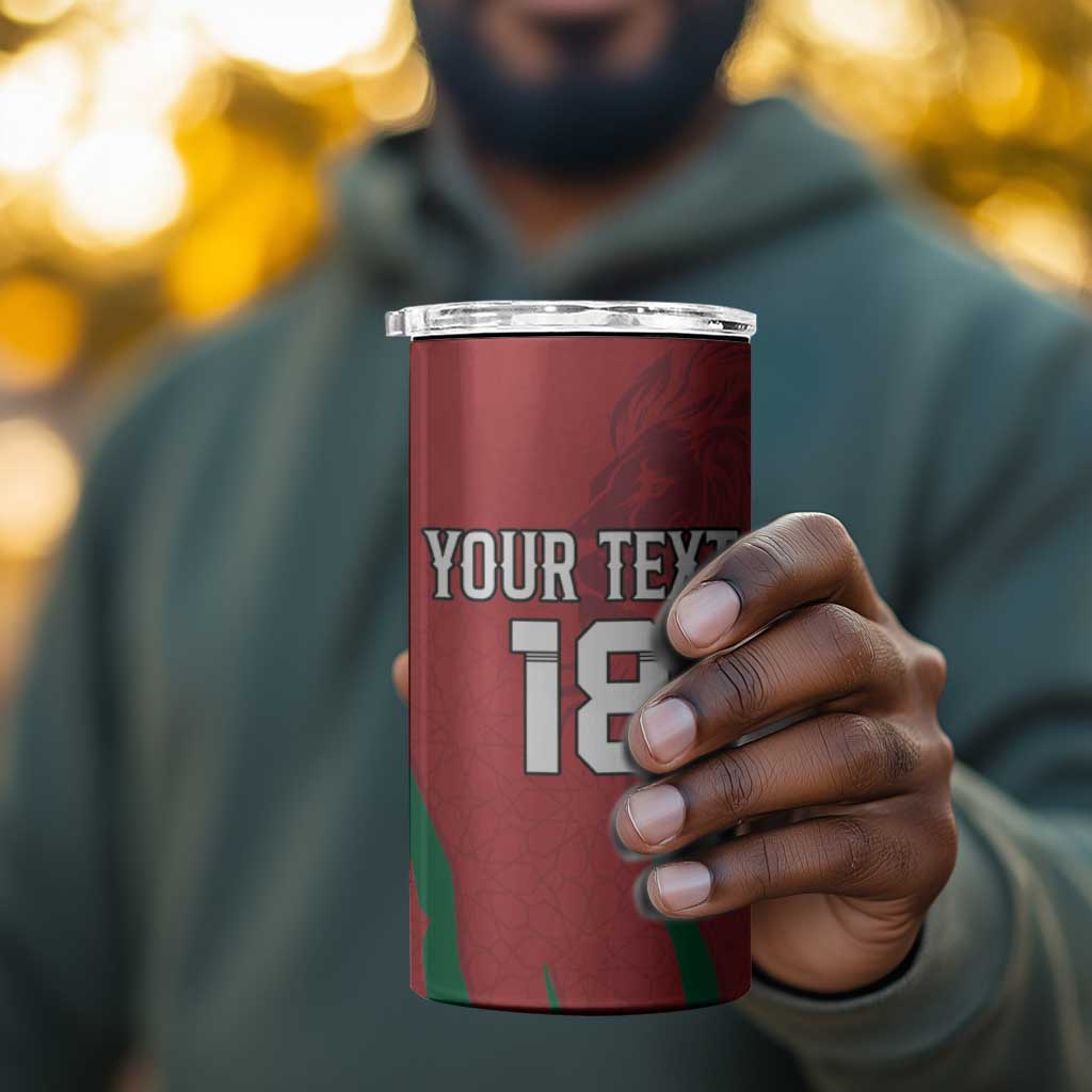 Custom Morocco Football 4 in 1 Can Cooler Tumbler Atlas Lions Road To Champion - African Pride