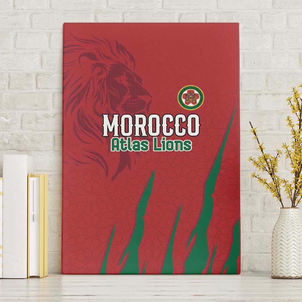 Morocco Football Canvas Wall Art Atlas Lions Road To Champion - African Pride