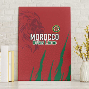 Morocco Football Canvas Wall Art Atlas Lions Road To Champion - African Pride