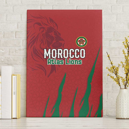 Morocco Football Canvas Wall Art Atlas Lions Road To Champion - African Pride