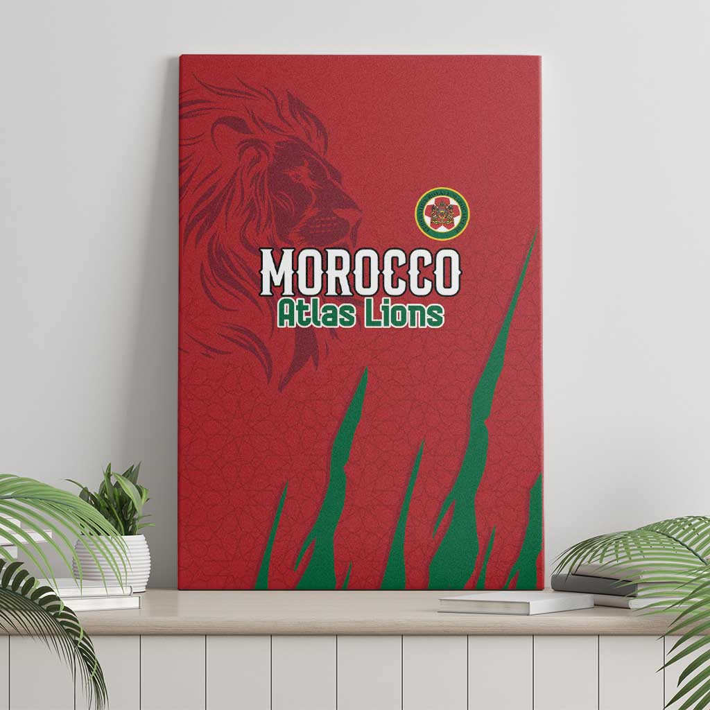 Morocco Football Canvas Wall Art Atlas Lions Road To Champion - African Pride