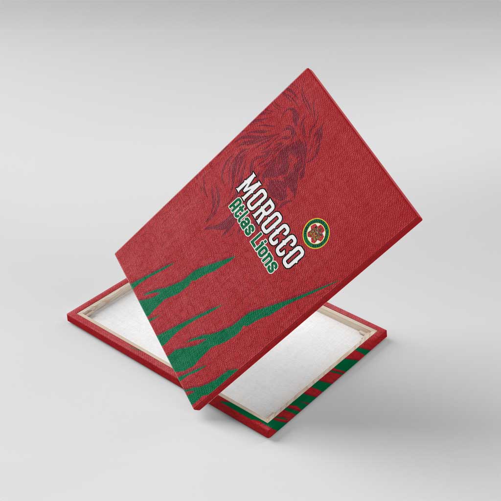 Morocco Football Canvas Wall Art Atlas Lions Road To Champion - African Pride