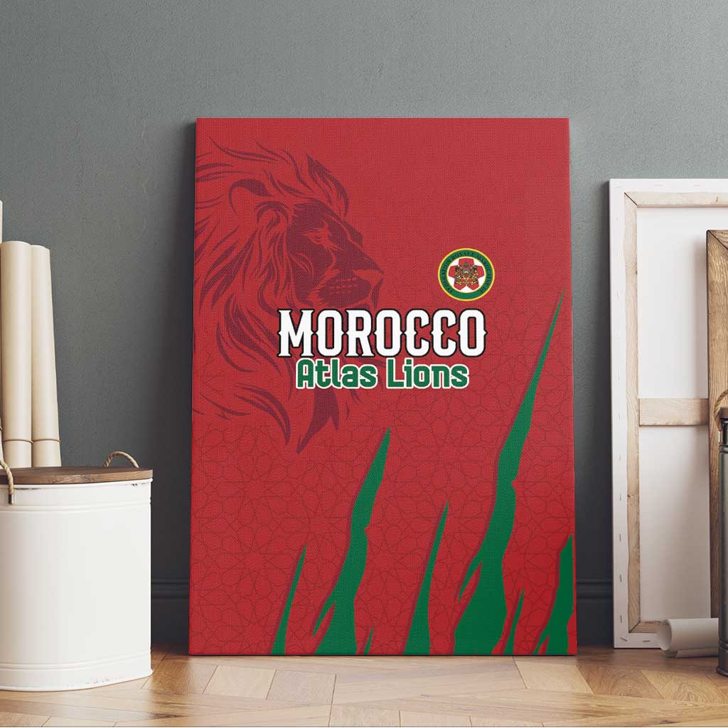 Morocco Football Canvas Wall Art Atlas Lions Road To Champion - African Pride
