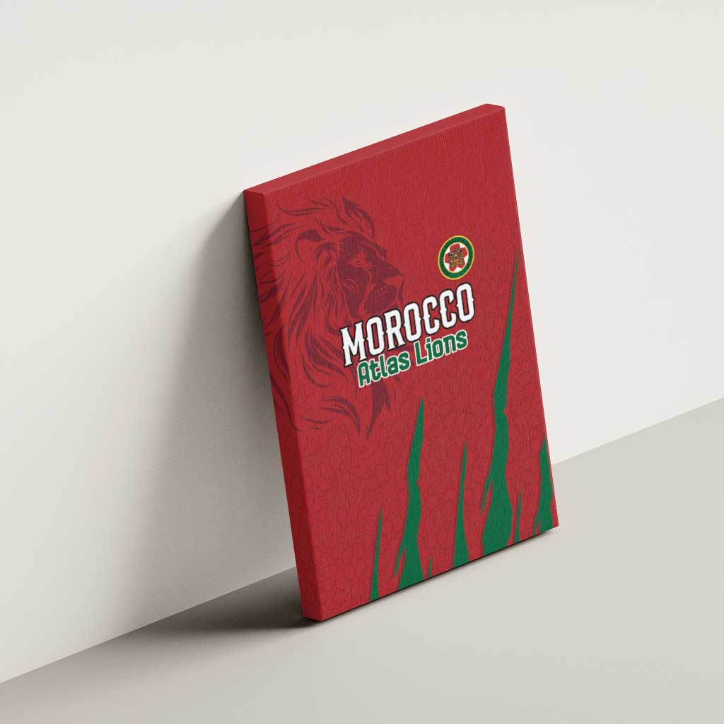 Morocco Football Canvas Wall Art Atlas Lions Road To Champion - African Pride