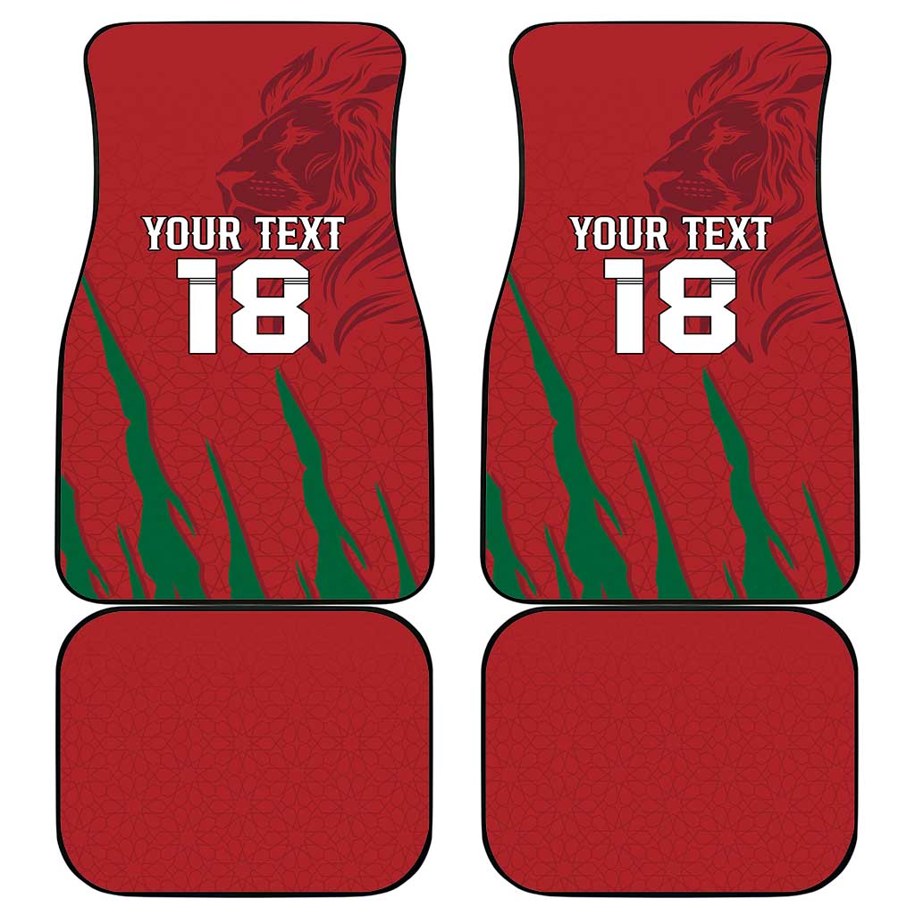 Custom Morocco Football Car Mats Atlas Lions Road To Champion - African Pride