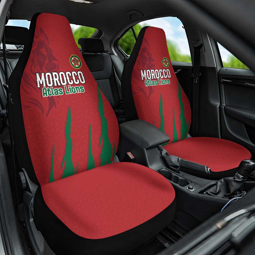 Morocco Football Car Seat Cover Atlas Lions Road To Champion - African Pride
