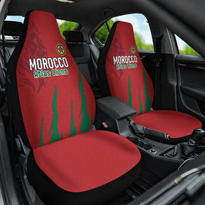Morocco Football Car Seat Cover Atlas Lions Road To Champion - African Pride