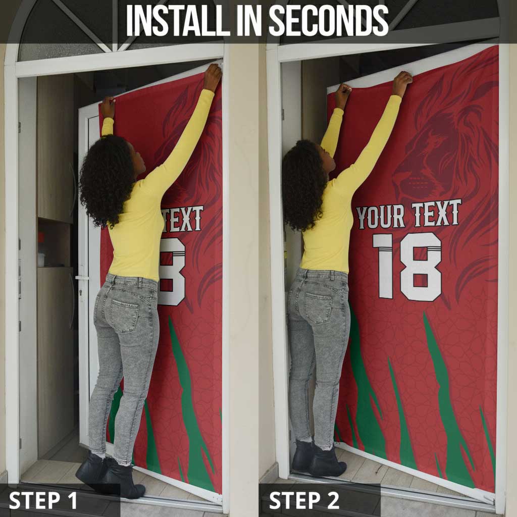 Custom Morocco Football Door Cover Atlas Lions Road To Champion