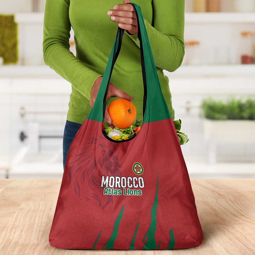 Morocco Football Grocery Bag Atlas Lions Road To Champion - African Pride