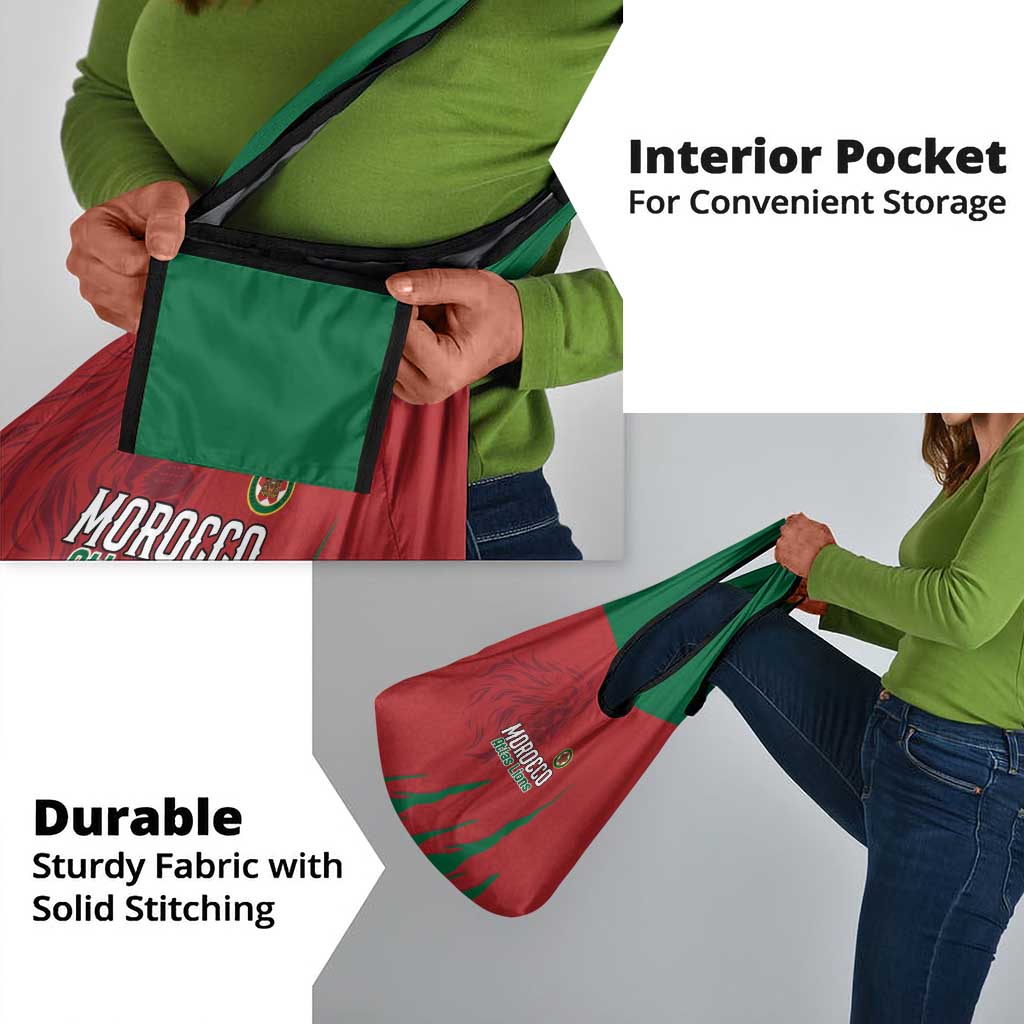 Morocco Football Grocery Bag Atlas Lions Road To Champion - African Pride