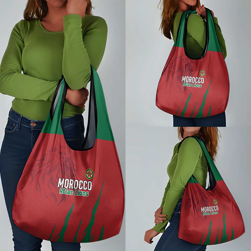 Morocco Football Grocery Bag Atlas Lions Road To Champion - African Pride