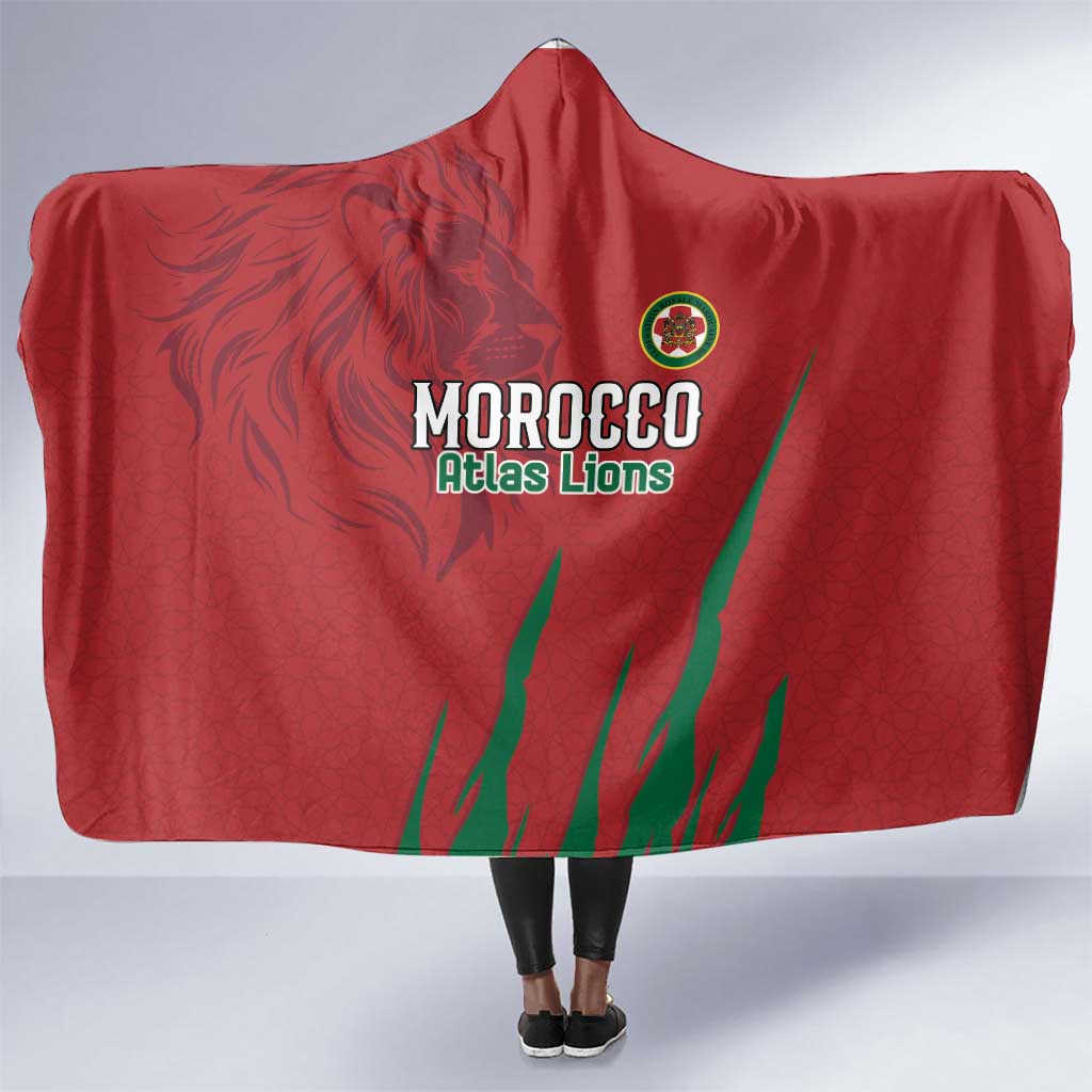 Morocco Football Hooded Blanket Atlas Lions Road To Champion - African Pride