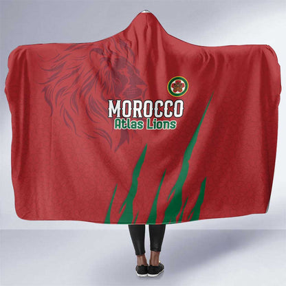 Morocco Football Hooded Blanket Atlas Lions Road To Champion - African Pride