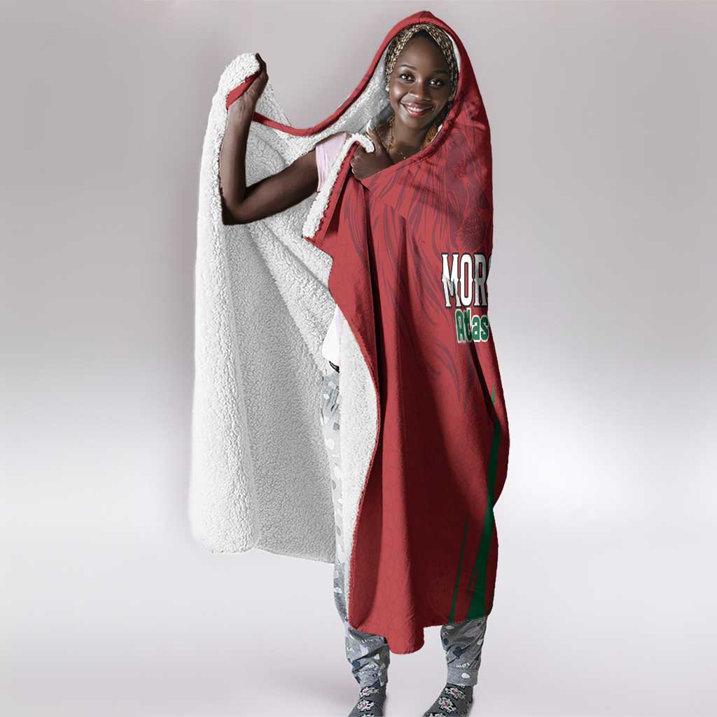 Morocco Football Hooded Blanket Atlas Lions Road To Champion - African Pride