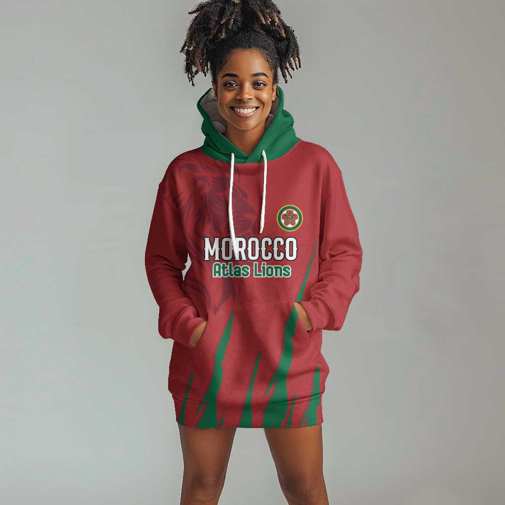 Custom Morocco Football Hoodie Dress Atlas Lions Road To Champion