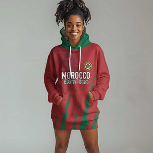 Custom Morocco Football Hoodie Dress Atlas Lions Road To Champion - African Pride