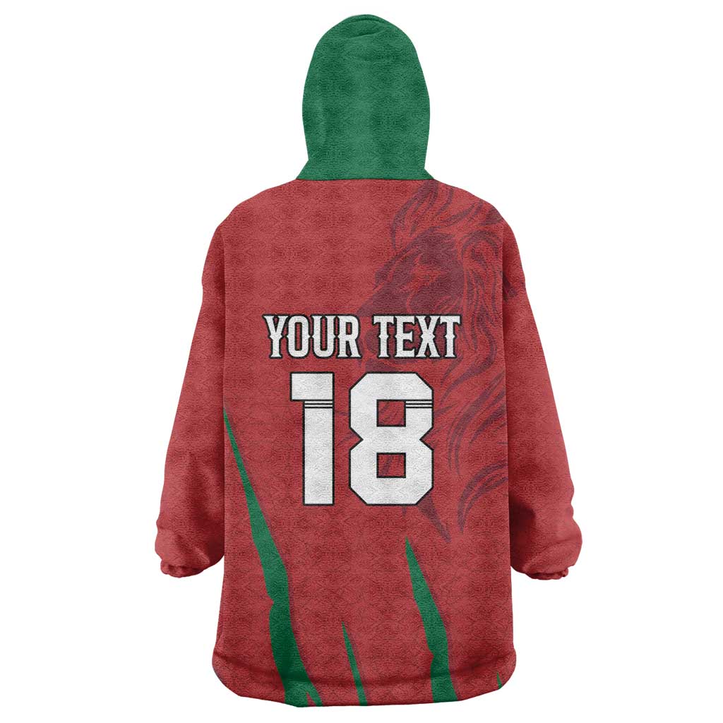 Custom Morocco Football Kid Wearable Blanket Hoodie Atlas Lions Road To Champion