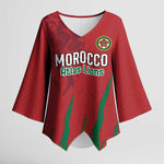 Custom Morocco Football Kimono Sleeve Blouse Atlas Lions Road To Champion