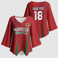 Custom Morocco Football Kimono Sleeve Blouse Atlas Lions Road To Champion