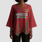 Custom Morocco Football Kimono Sleeve Blouse Atlas Lions Road To Champion