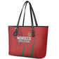 Morocco Football Leather Tote Bag Atlas Lions Road To Champion - African Pride