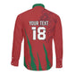 Custom Morocco Football Long Sleeve Button Shirt Atlas Lions Road To Champion - African Pride