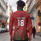 Custom Morocco Football Long Sleeve Button Shirt Atlas Lions Road To Champion - African Pride