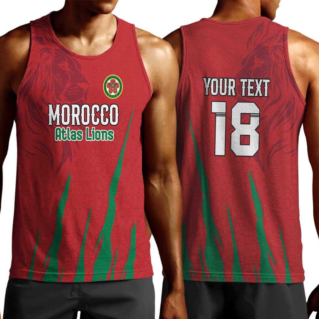 Custom Morocco Football Men Tank Top Atlas Lions Road To Champion - African Pride