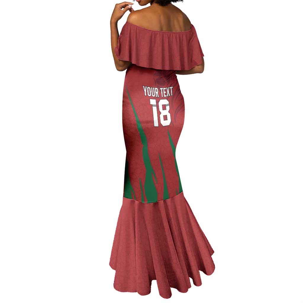 Custom Morocco Football Mermaid Dress Atlas Lions Road To Champion - African Pride