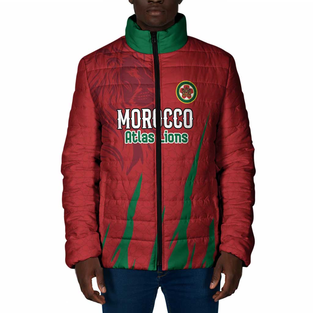 Custom Morocco Football Padded Jacket Atlas Lions Road To Champion