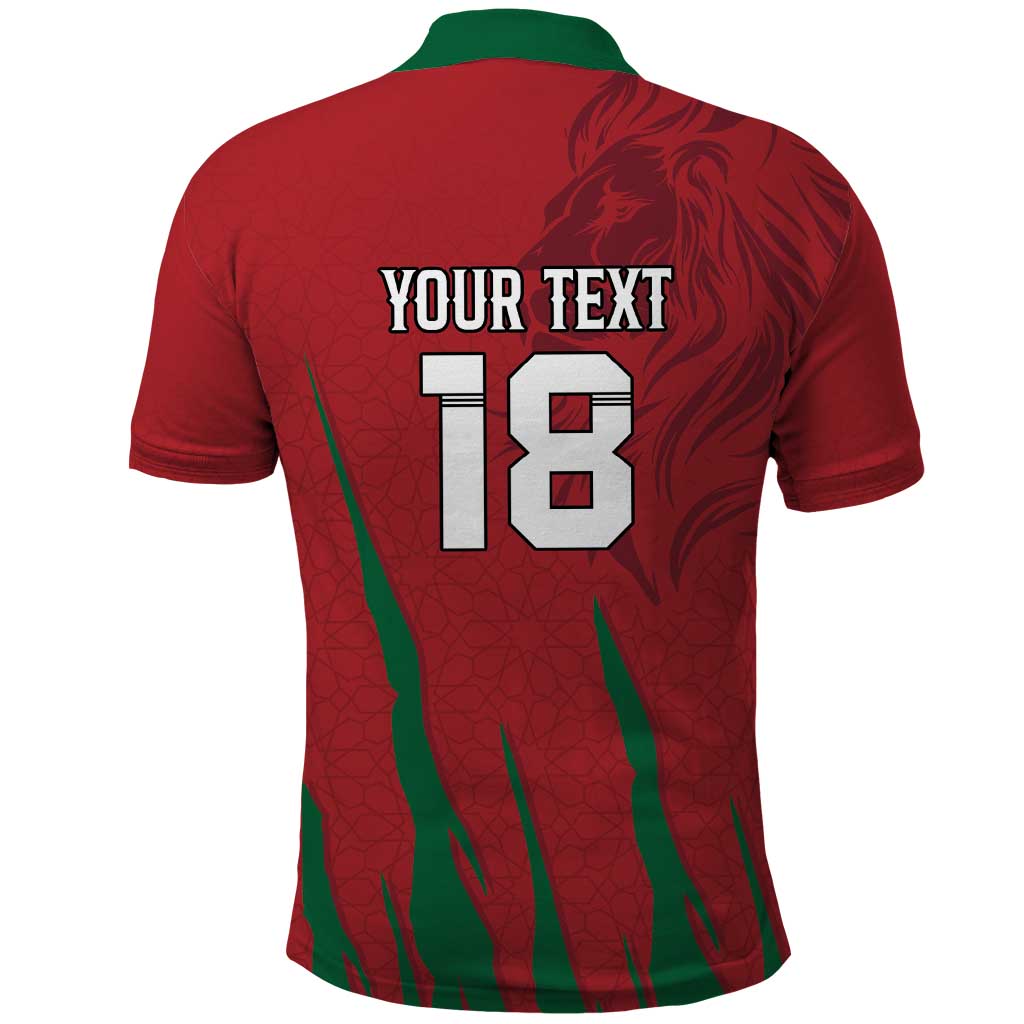 Custom Morocco Football Polo Shirt Atlas Lions Road To Champion - African Pride