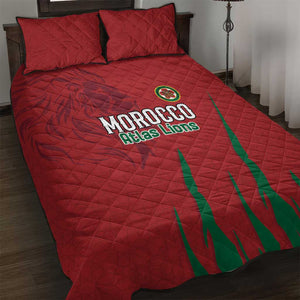 Morocco Football Quilt Bed Set Atlas Lions Road To Champion - African Pride