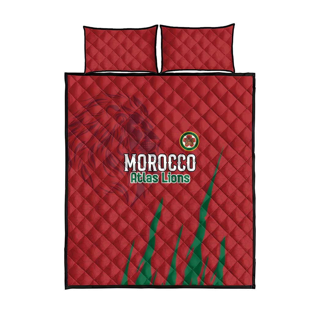Morocco Football Quilt Bed Set Atlas Lions Road To Champion - African Pride