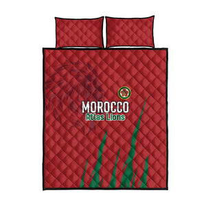 Morocco Football Quilt Bed Set Atlas Lions Road To Champion - African Pride