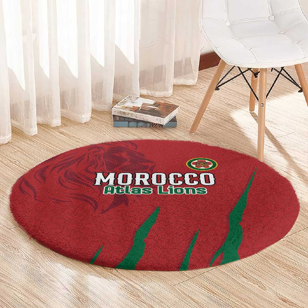 Morocco Football Round Carpet Atlas Lions Road To Champion - African Pride