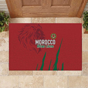 Morocco Football Rubber Doormat Atlas Lions Road To Champion - African Pride