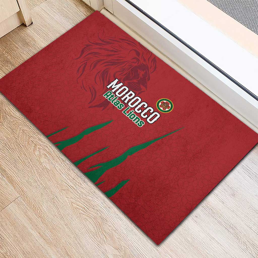 Morocco Football Rubber Doormat Atlas Lions Road To Champion - African Pride