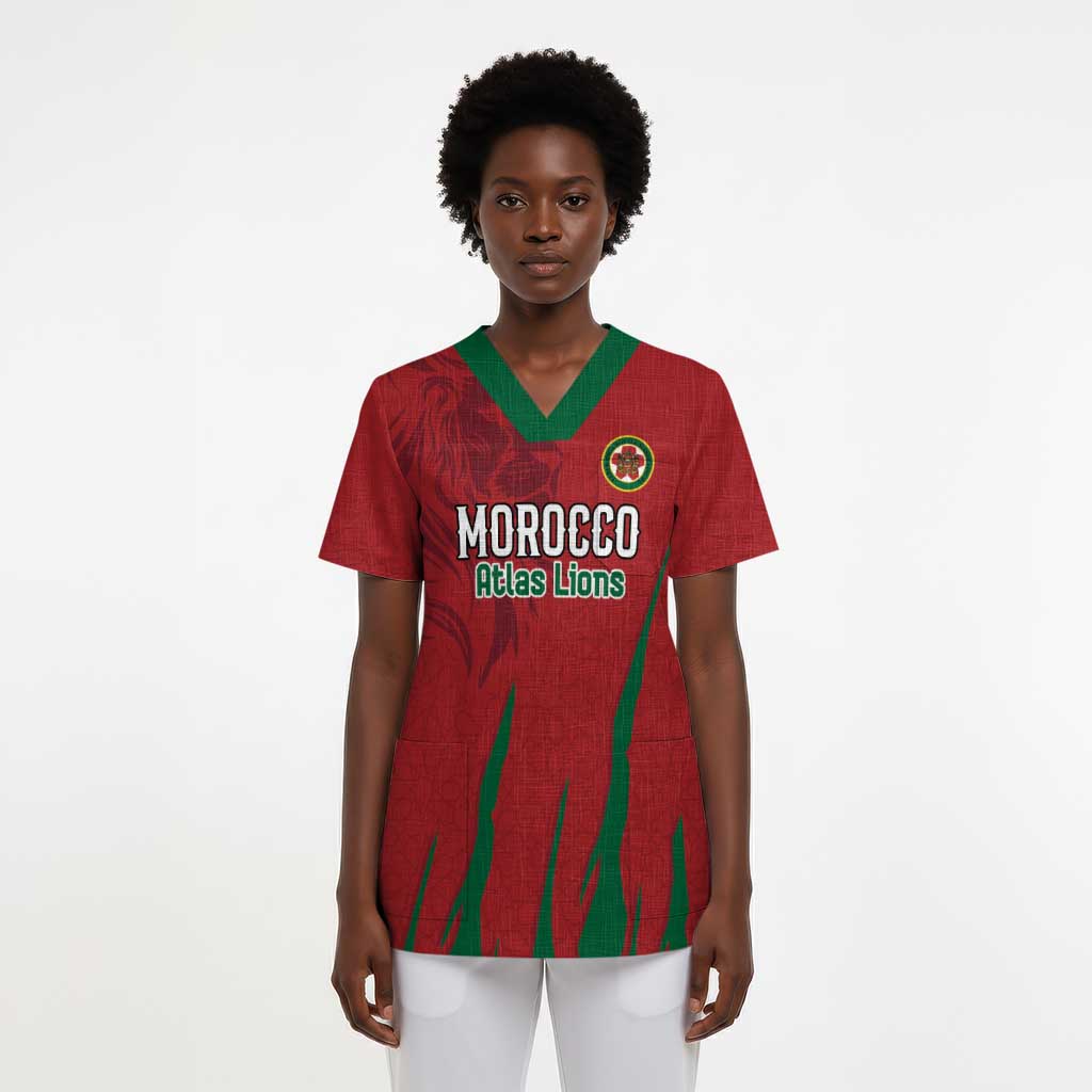Custom Morocco Football Scrub Top Atlas Lions Road To Champion - African Pride