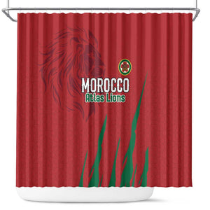 Morocco Football Shower Curtain Atlas Lions Road To Champion - African Pride
