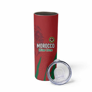 Custom Morocco Football Skinny Tumbler Atlas Lions Road To Champion - African Pride