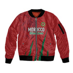 Custom Morocco Football Sleeve Zip Bomber Jacket Atlas Lions Road To Champion