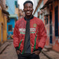 Custom Morocco Football Sleeve Zip Bomber Jacket Atlas Lions Road To Champion