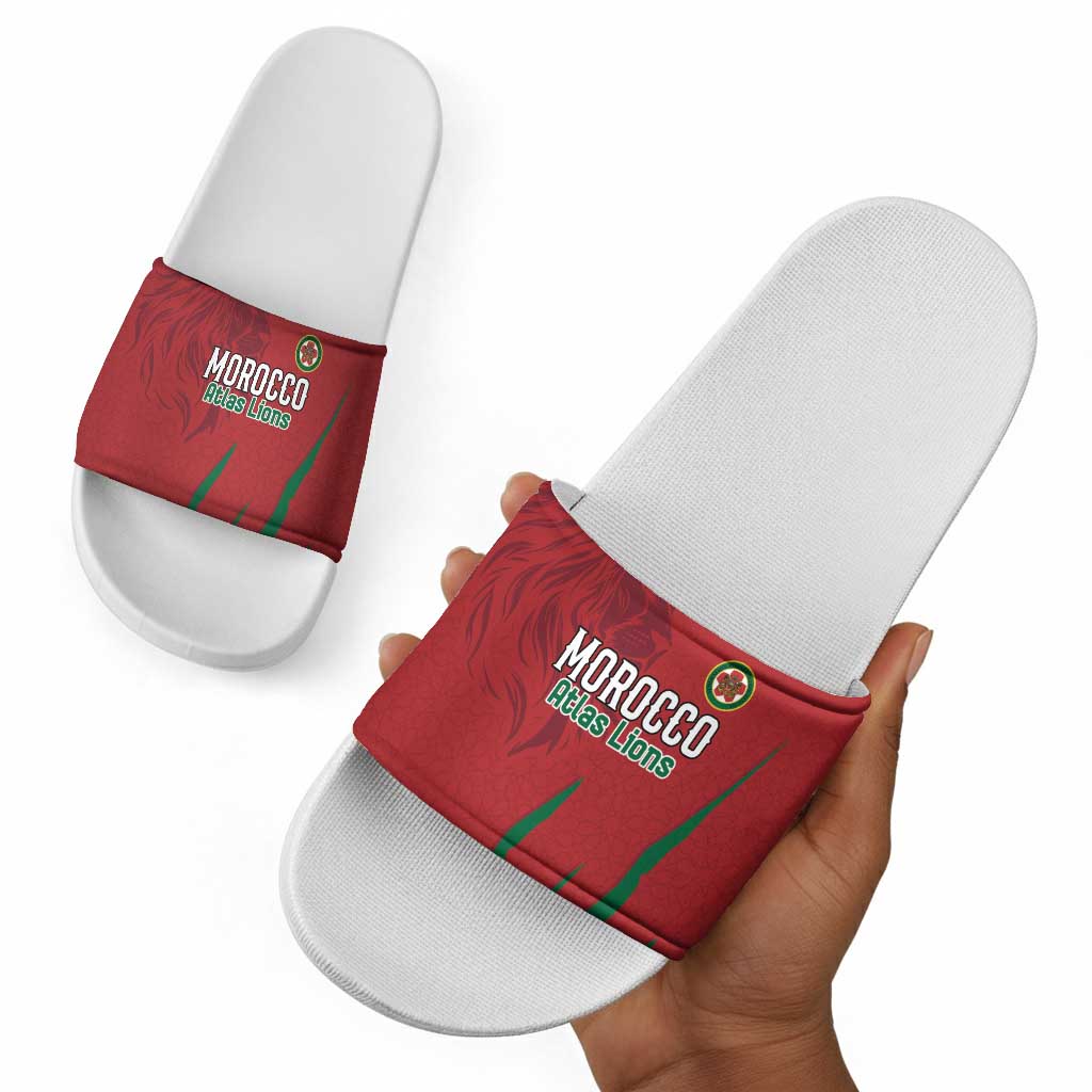 Morocco Football Slide Sandals Atlas Lions Road To Champion