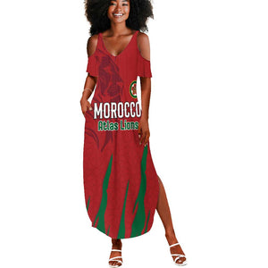 Custom Morocco Football Summer Maxi Dress Atlas Lions Road To Champion - African Pride