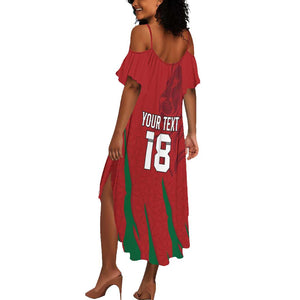 Custom Morocco Football Summer Maxi Dress Atlas Lions Road To Champion - African Pride