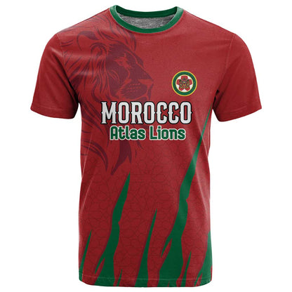 Custom Morocco Football T shirt Atlas Lions Road To Champion - African Pride